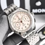 Breitling Premier 316L Steel 42mm B01 Movement Pink/Red Face 28800/h Watch